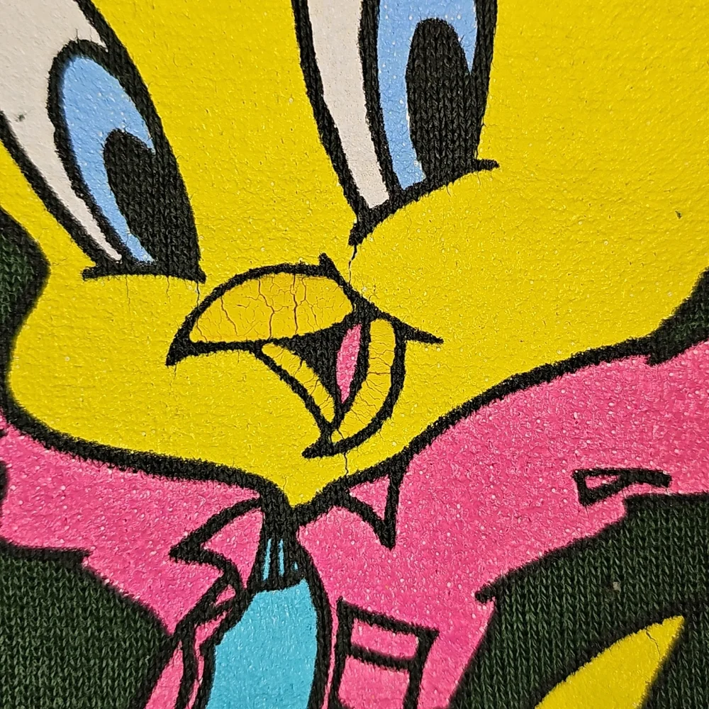 Vintage 1997 Looney Tunes Warner Brothers Tweety Bird XL Sweatshirt Unisex - Picture 8 of 13